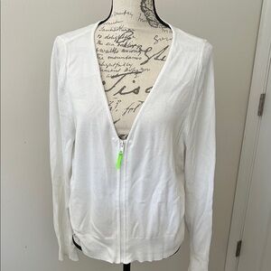 Lane Bryant White Zip-Up Hoodie
